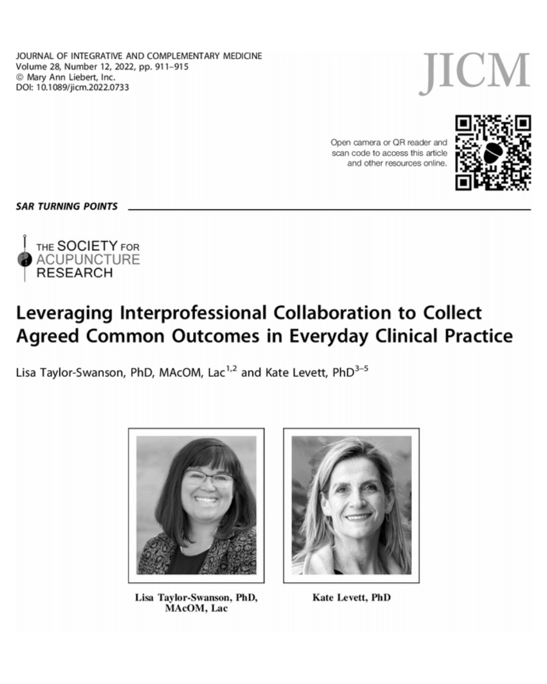 Leveraging Interprofessional Collaboration to Collect Agreed Common Outcomes in Everyday Clinical Practice